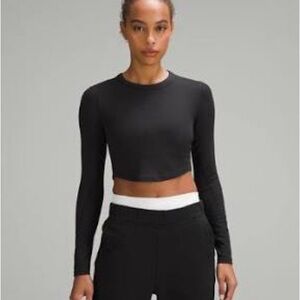lululemon Hold Tight Cropped Black Long Sleeve